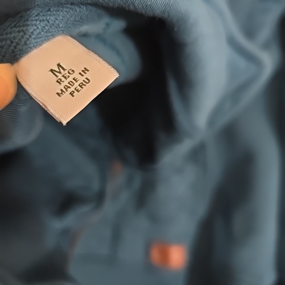 L.L. Bean Teal Quilted Sweatshirt 1/4 Zip With Kangaroo Pouch Sz M - Picture 3 of 7